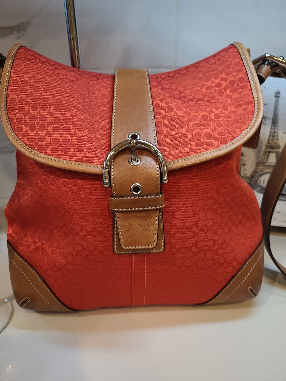 Coach Vintage Soho Red Brown Mini Cs 2003 Y2K Vintage F3K-6376 EUC - Picture 2 of 15